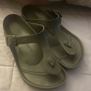 Birkenstock Khaki Green Slide Sandals